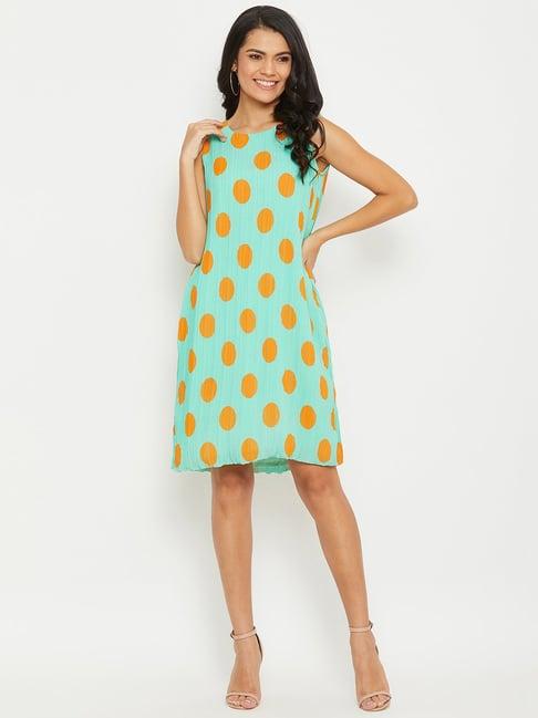 panit green polka dots tube dress