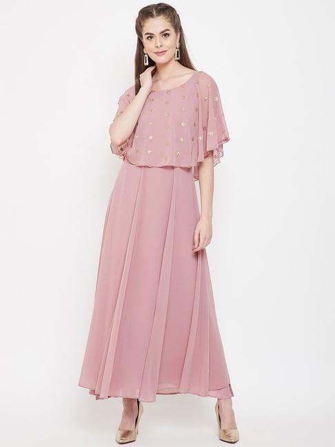 panit pink embellished maxi dress