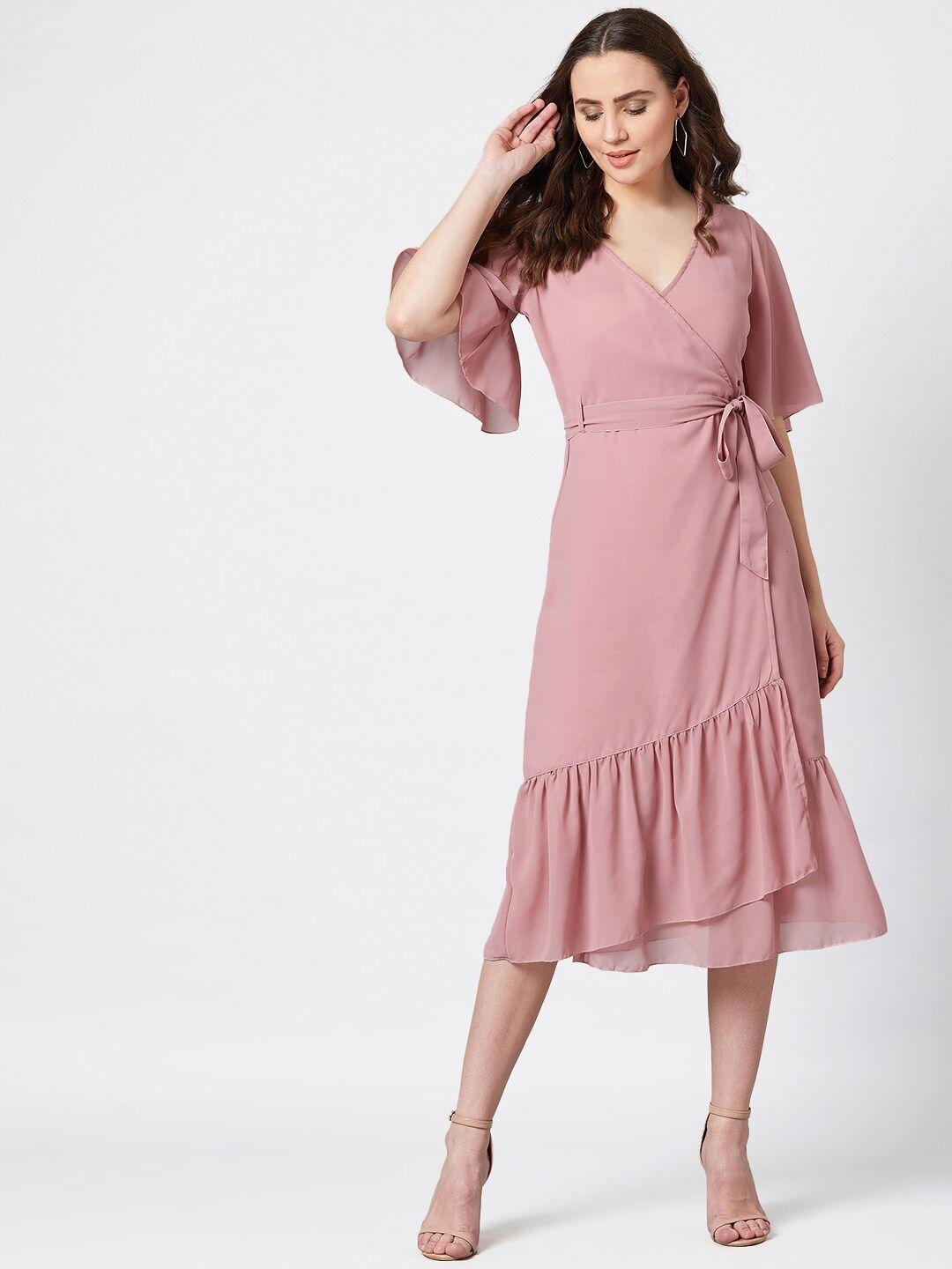 panit rose georgette midi dress