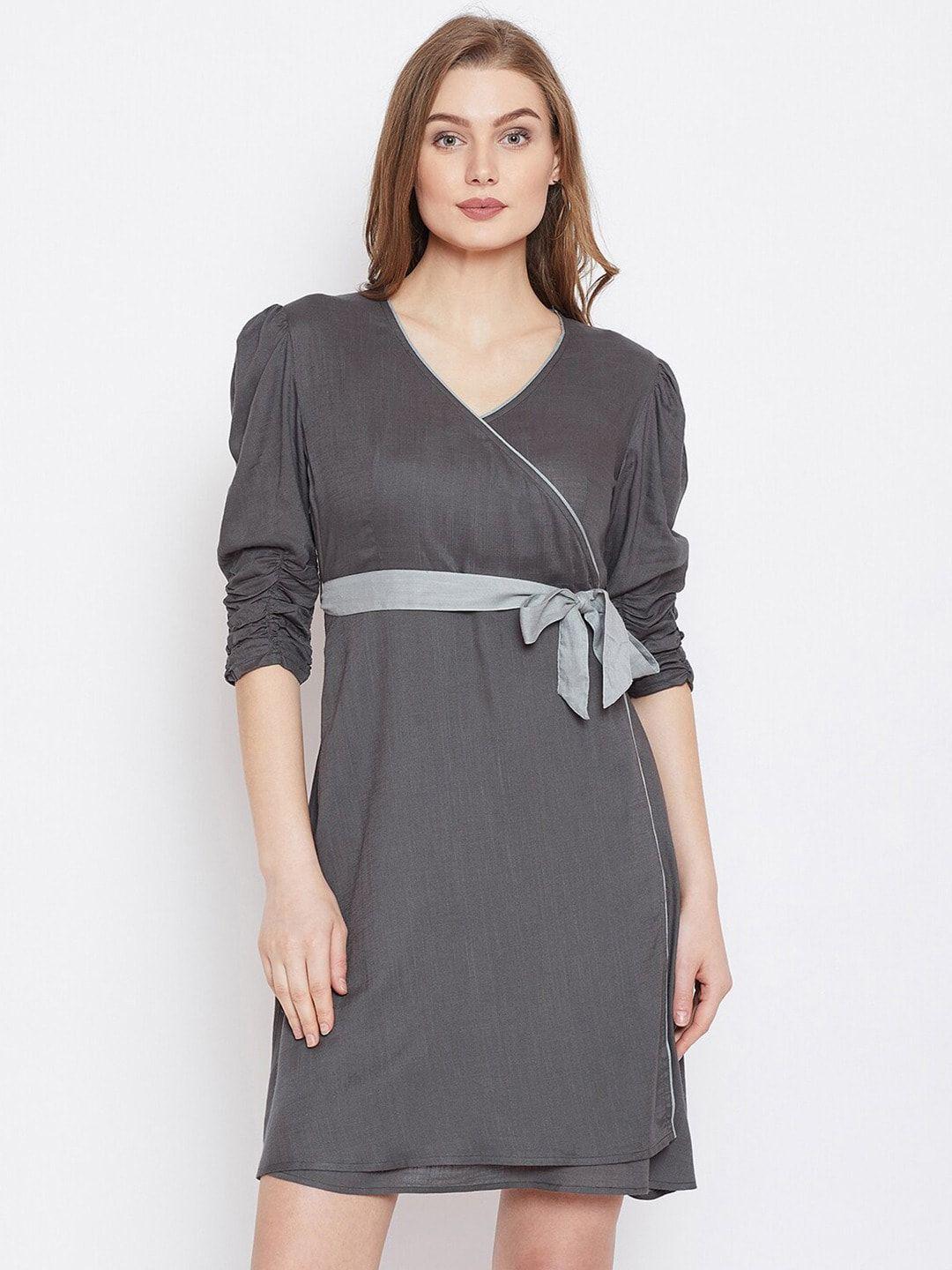 panit wrap v-neck dress