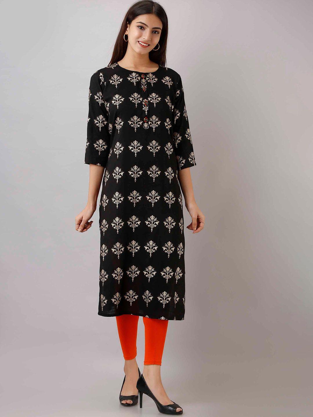 pankvi ethnic motifs printed straight regular kurta