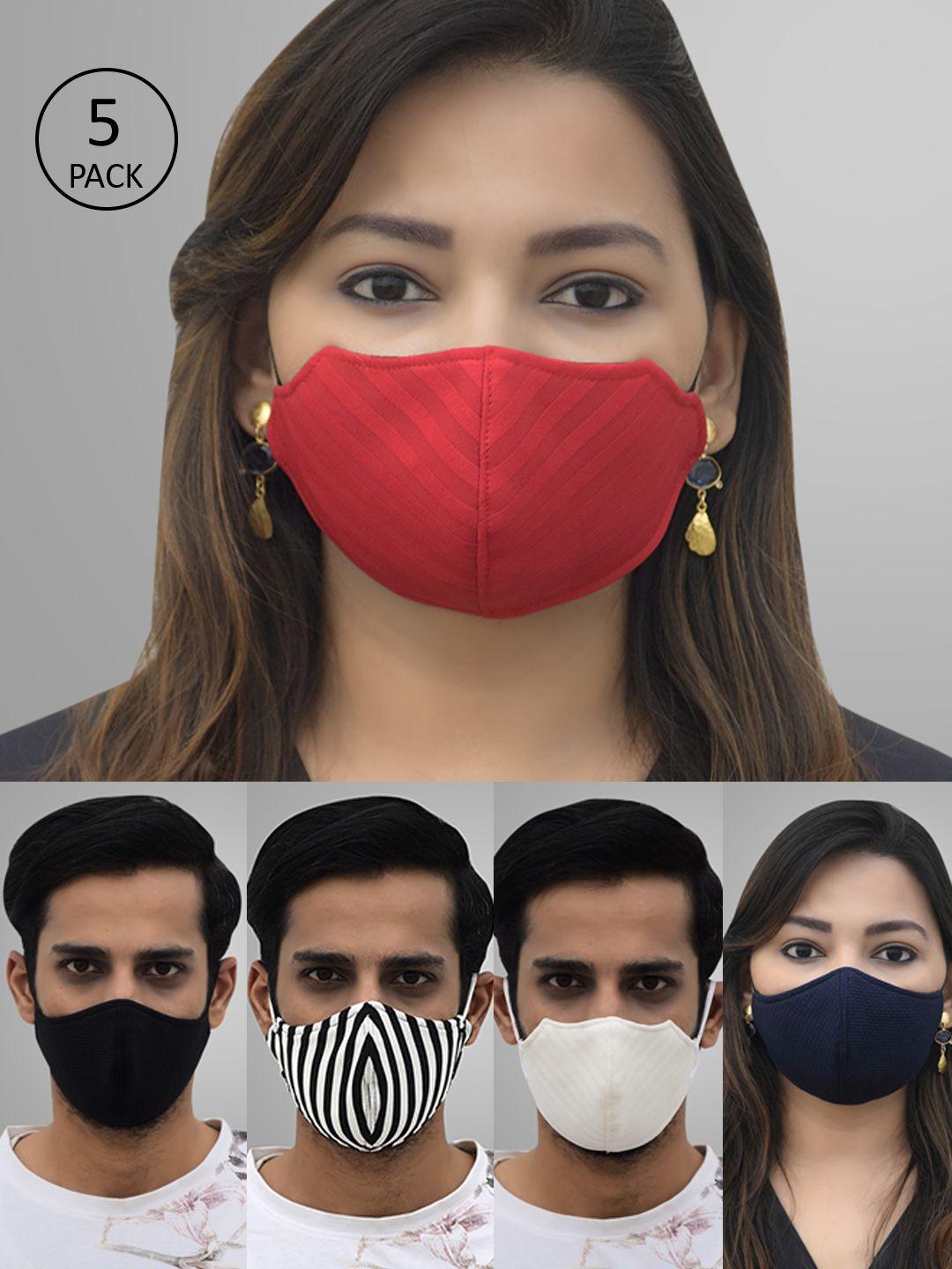 pannkh unisex 5 pcs 2-ply reusable outdoor masks
