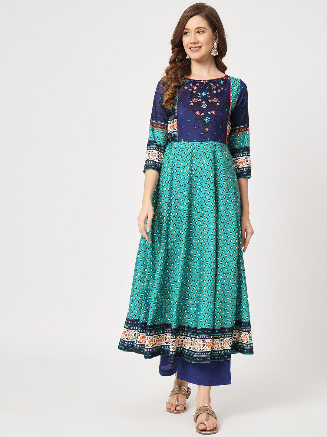 pannkh ethnic motifs printed anarkali kurta