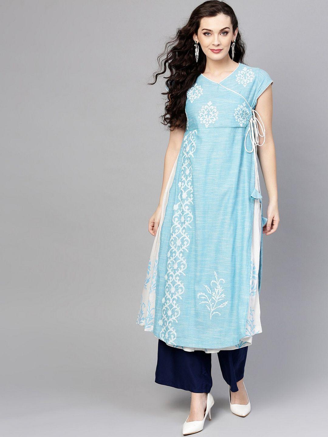 pannkh ethnic motifs printed cotton anarkali kurta