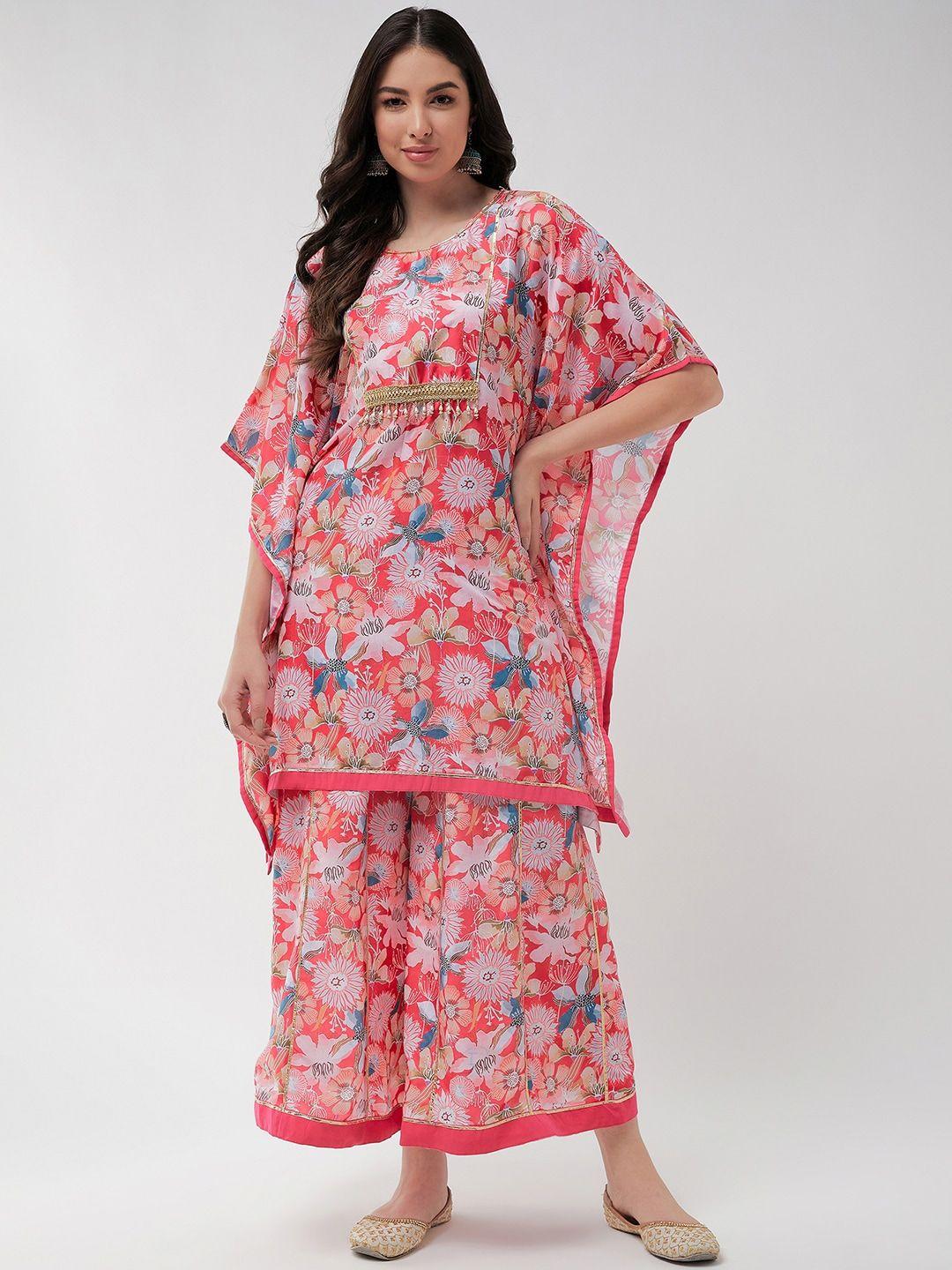 pannkh floral printed extended sleeves kaftan kurta