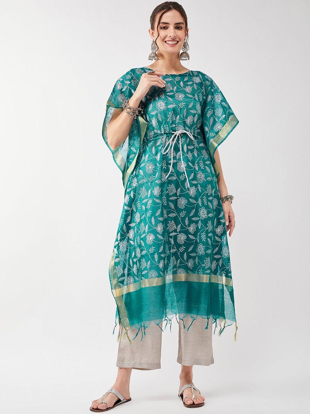 pannkh floral printed flared sleeves kaftan kurta