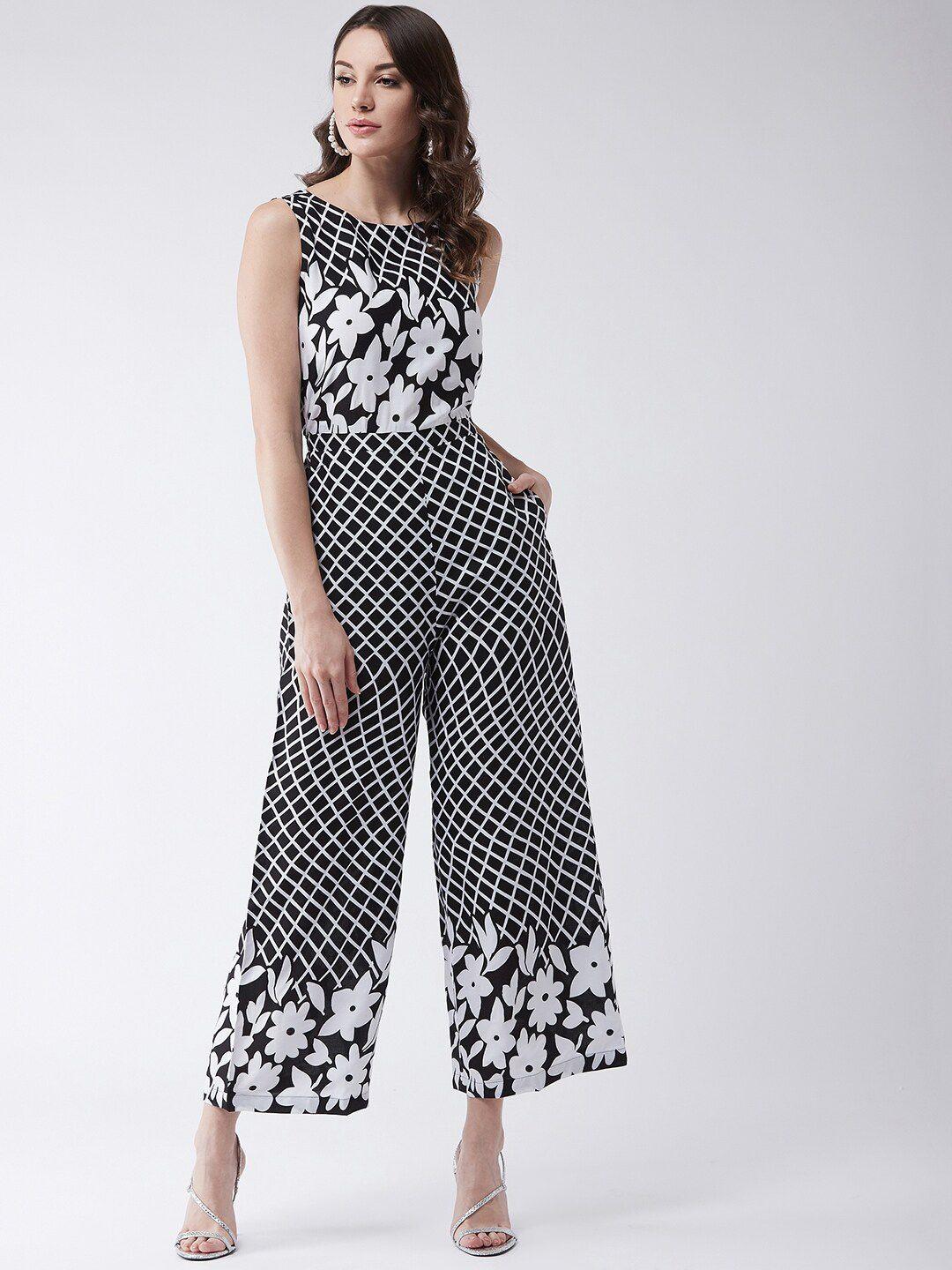 pannkh floral printed monocromatic cotton basic jumpsuit