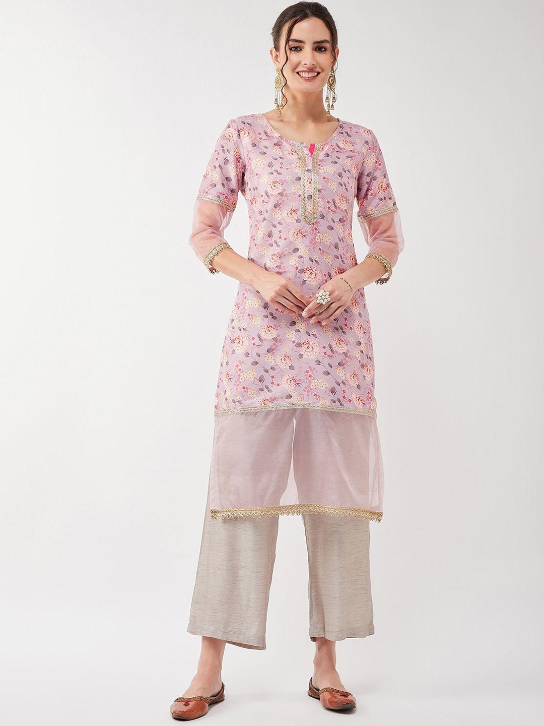 pannkh floral printed straight kurta