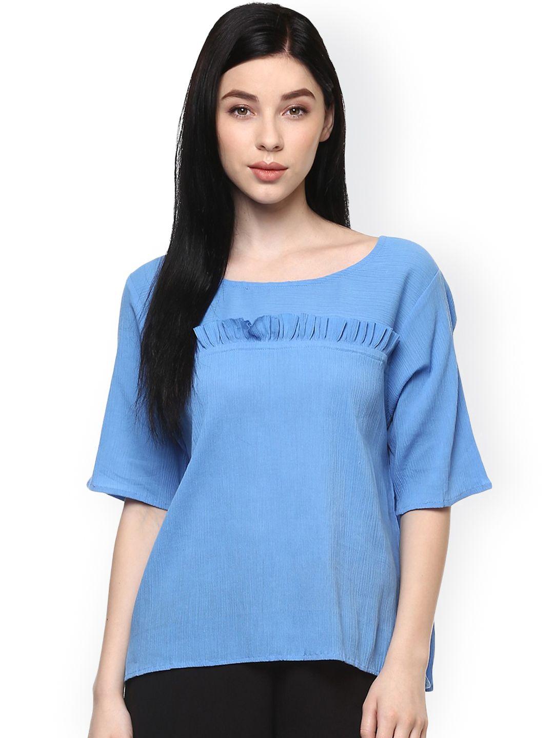 pannkh women blue solid top