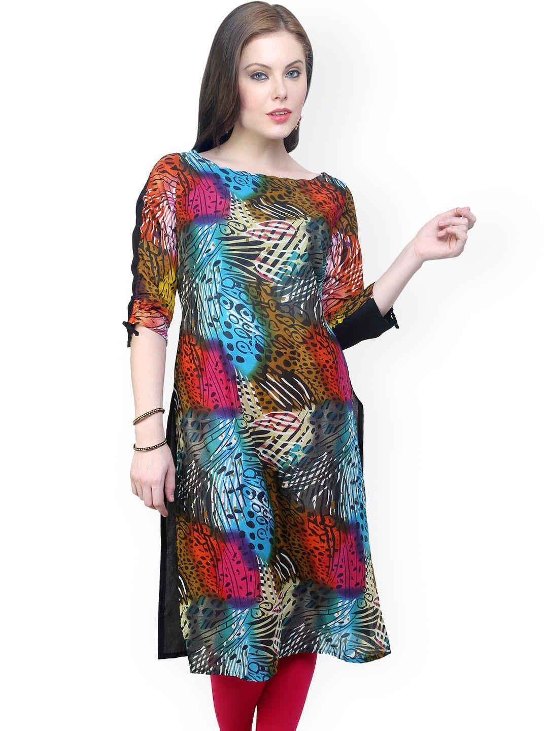 pannkh women multicoloured printed kurta