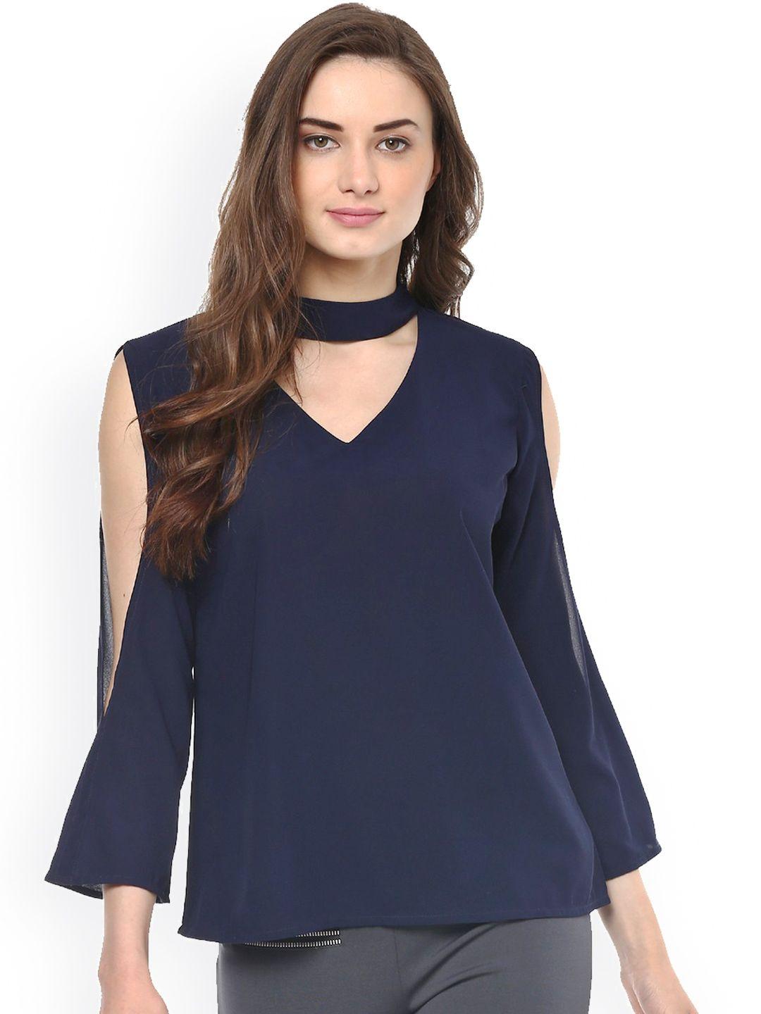 pannkh women navy solid top