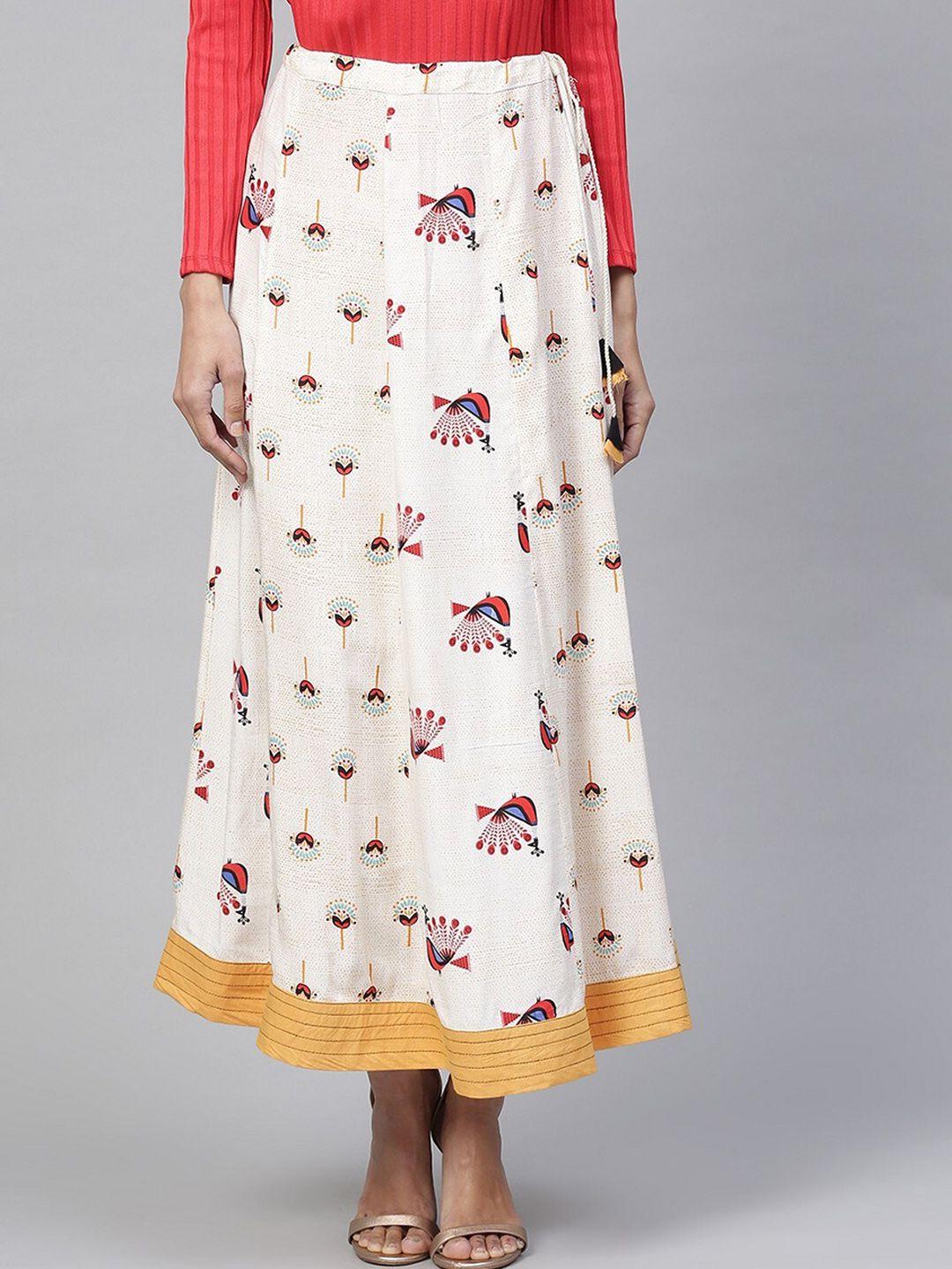 pannkh women peacock printed skirt