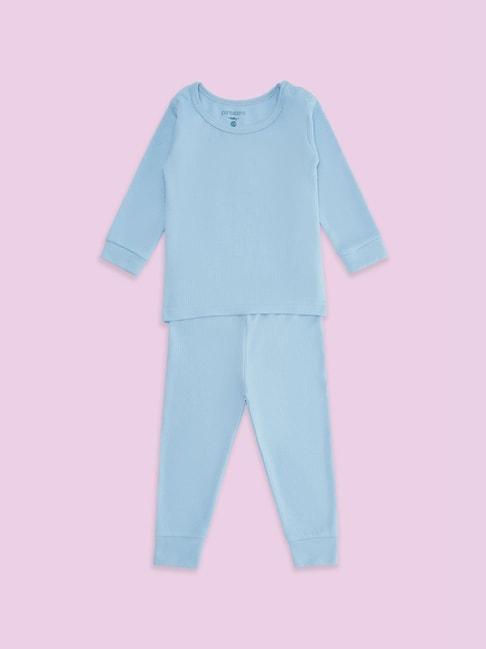 pantaloons baby blue regular fit full sleeves thermal set