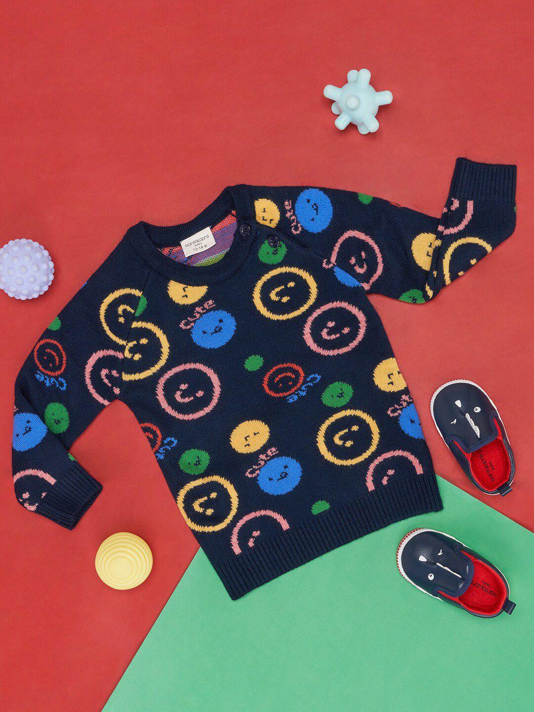 pantaloons baby boys abstract printed cotton pullover sweaters