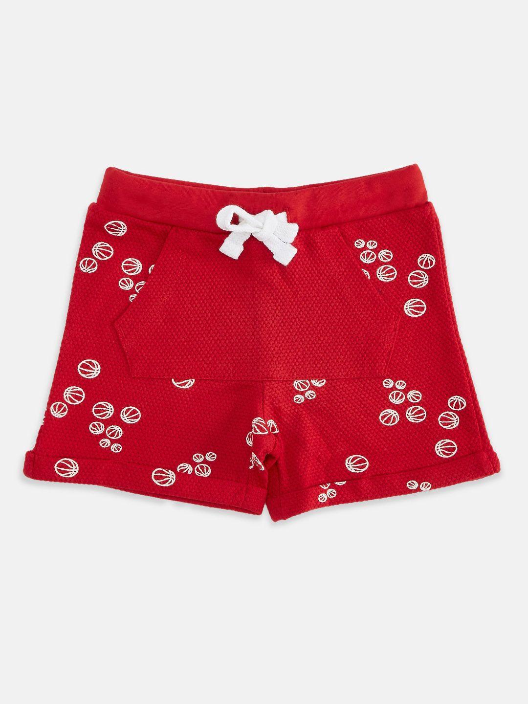 pantaloons baby boys red printed shorts