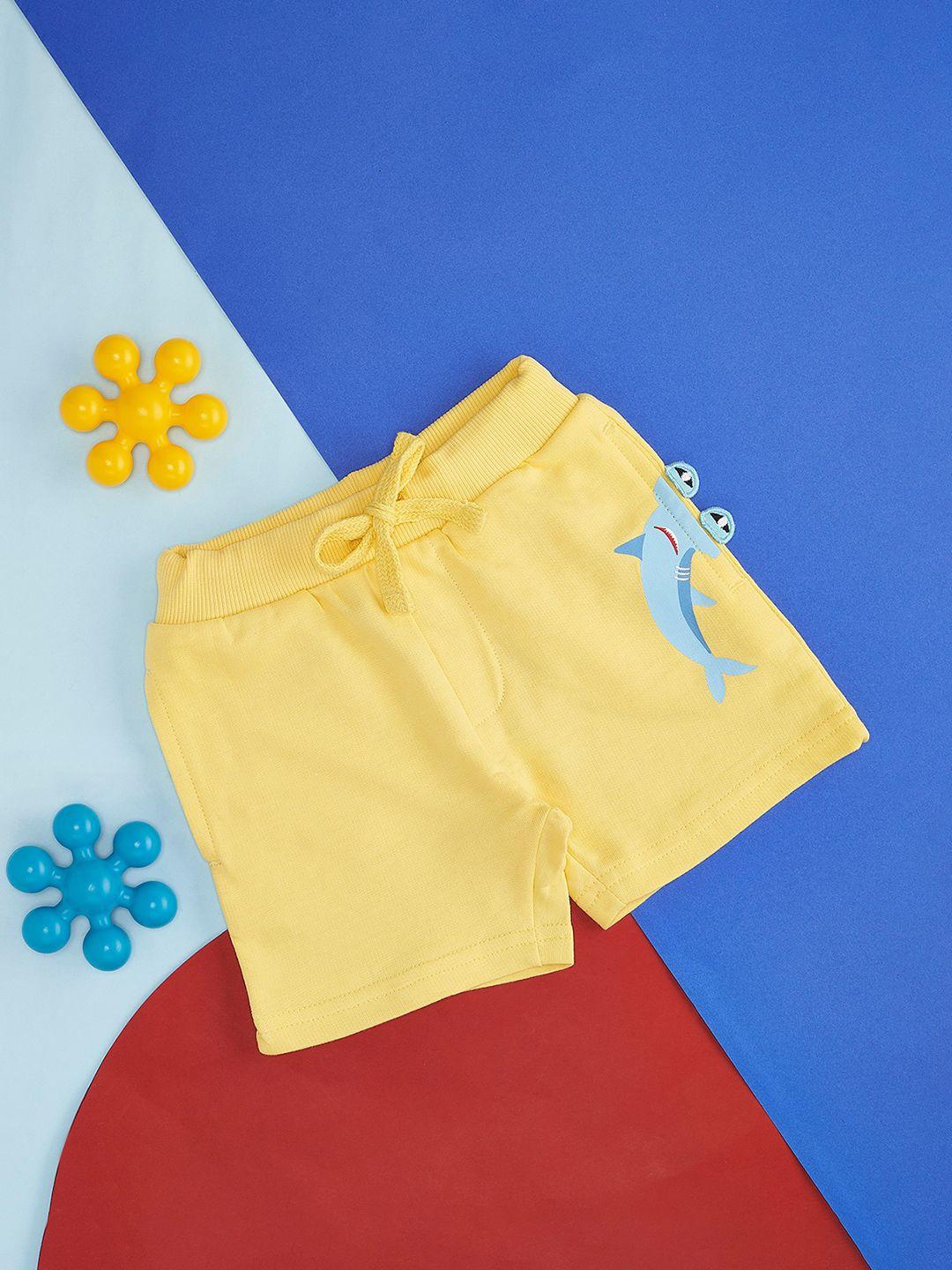 pantaloons baby boys yellow low-rise shorts