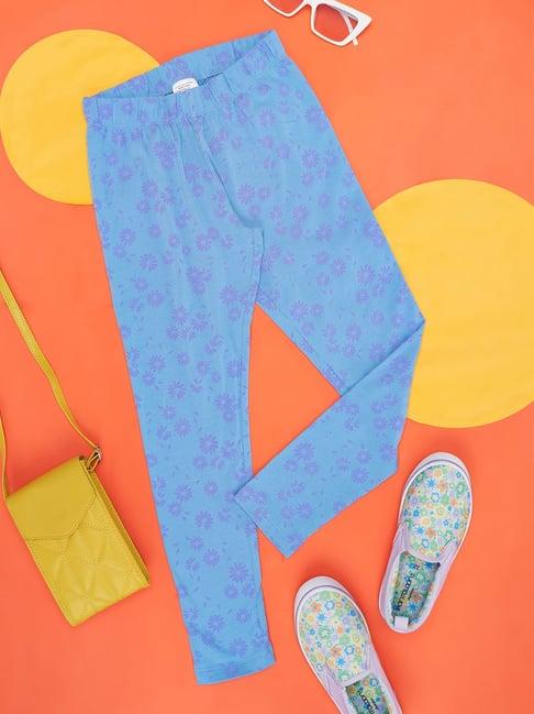 pantaloons junior blue floral print leggings