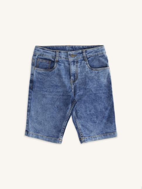 pantaloons junior blue regular fit shorts