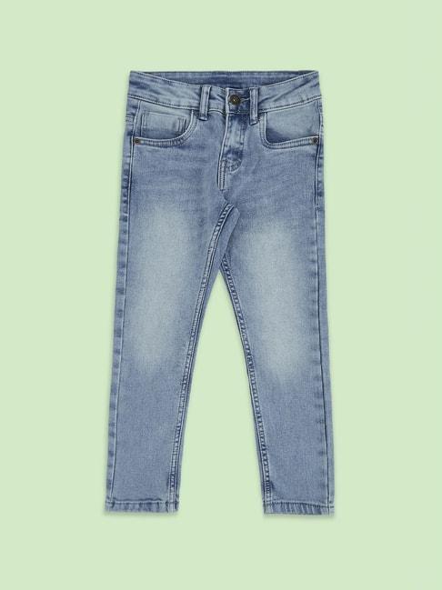 pantaloons junior blue tapered fit jeans