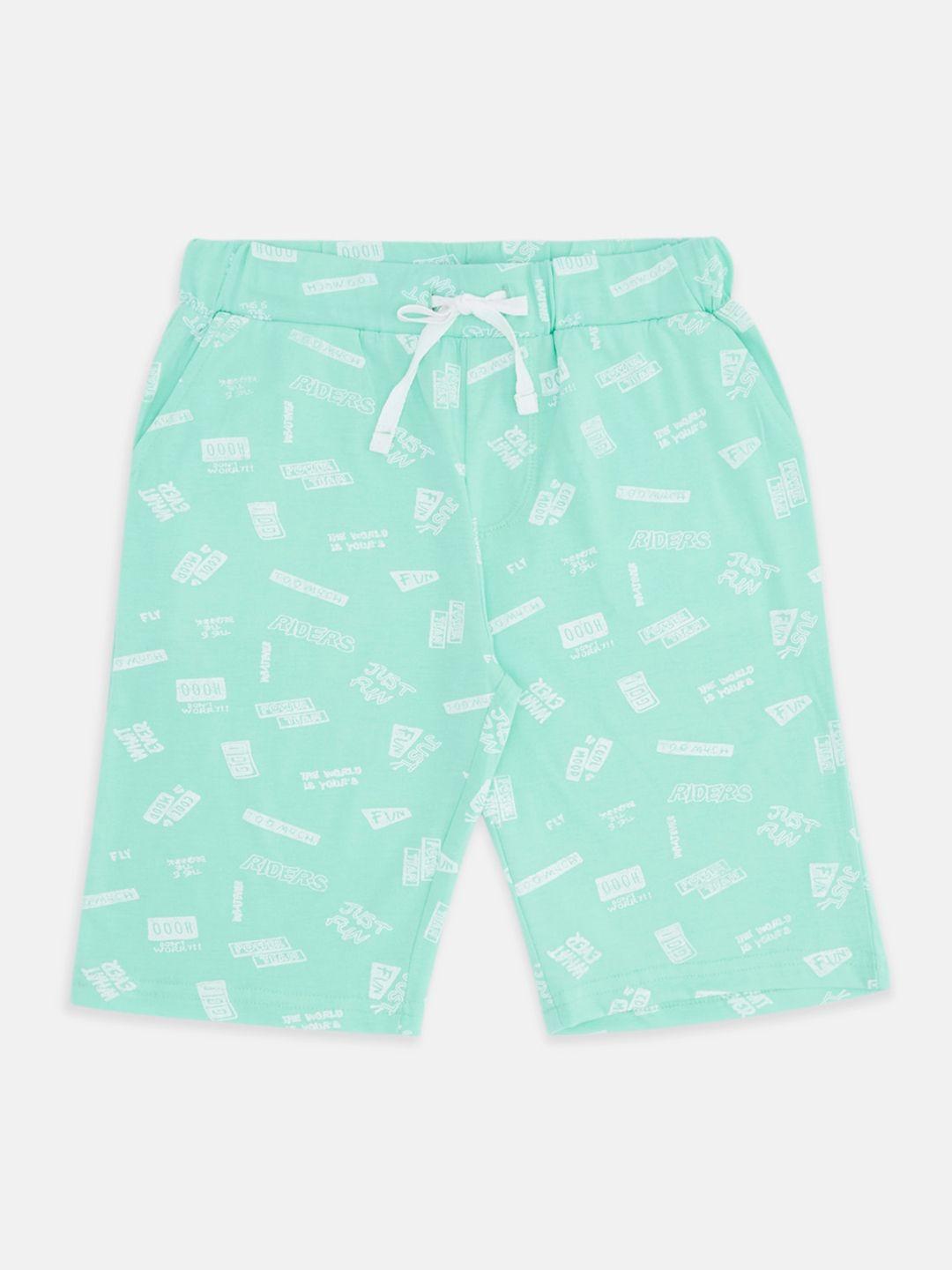 pantaloons junior boys conversational printed cotton regular fit shorts
