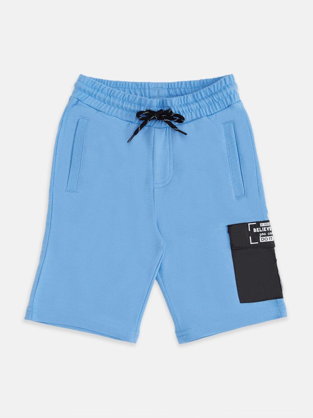 pantaloons junior boys cotton blue shorts