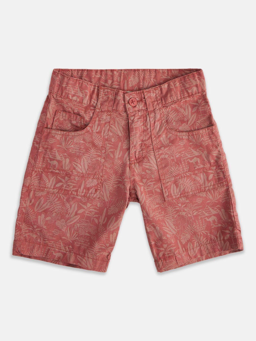 pantaloons junior boys floral printed cotton shorts