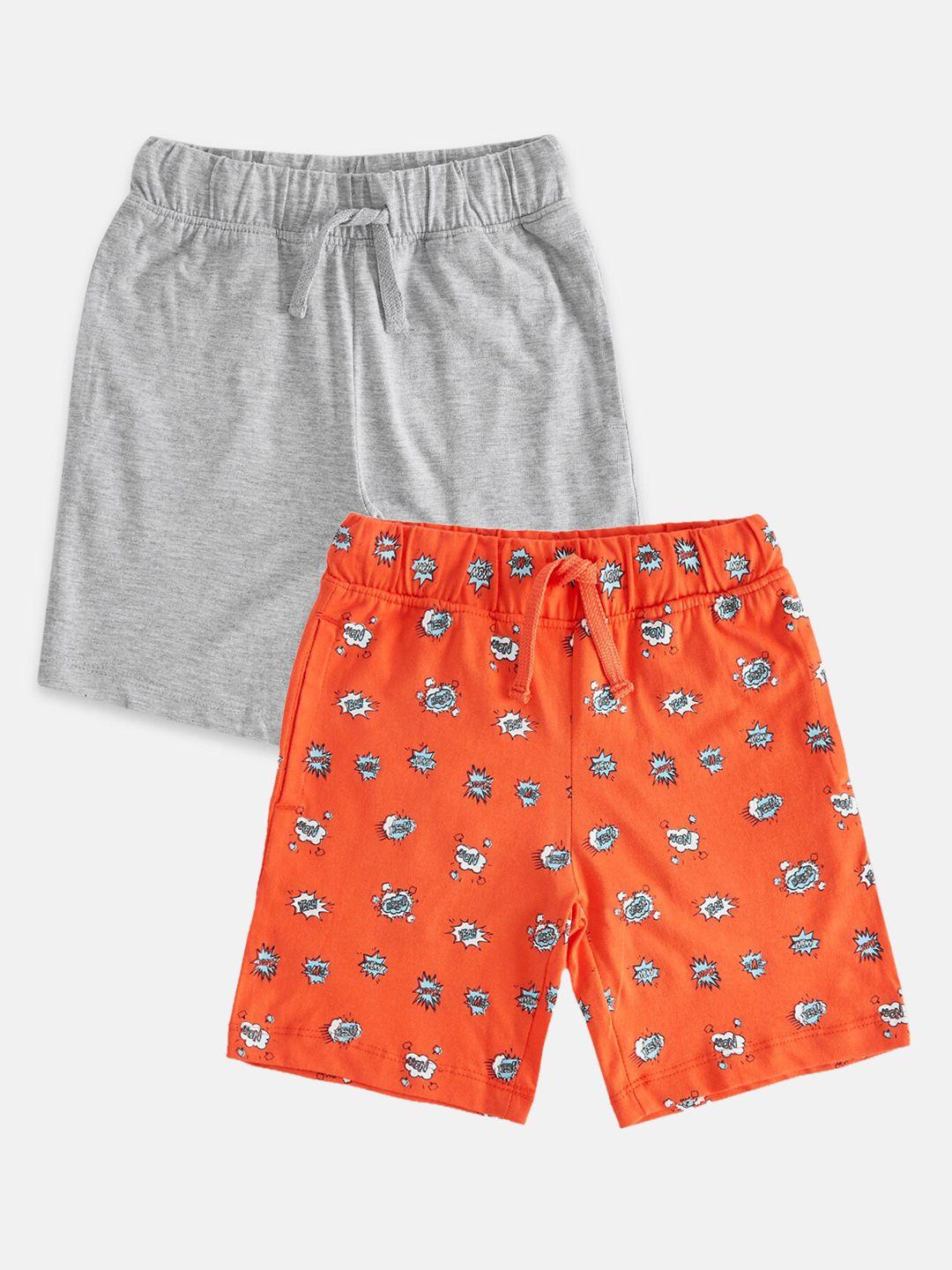 pantaloons junior boys grey conversational printed shorts