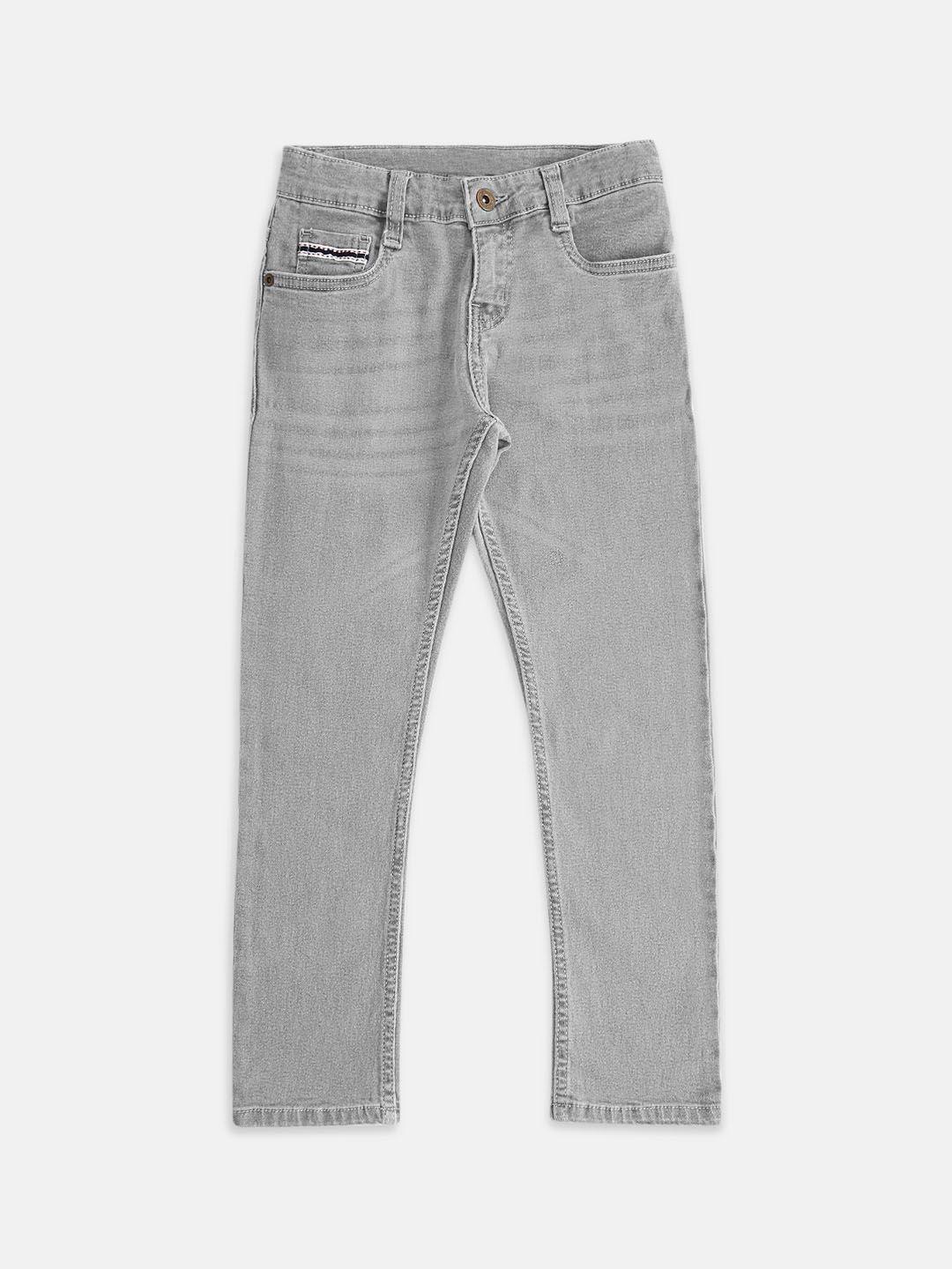 pantaloons junior boys grey tapered fit jeans