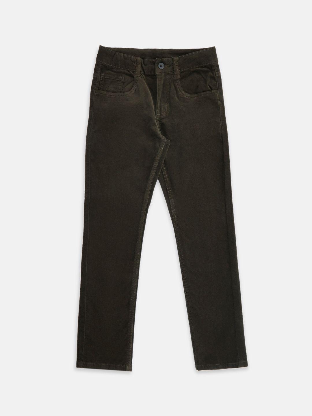 pantaloons junior boys olive green relaxed fit jeans