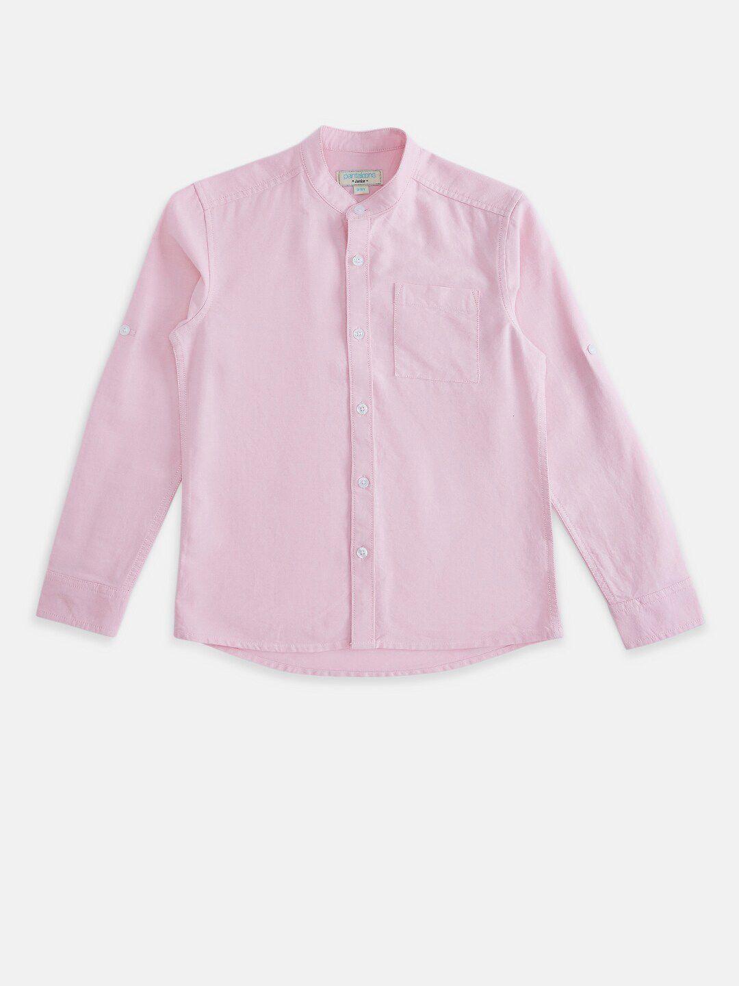pantaloons junior boys pink solid casual shirt
