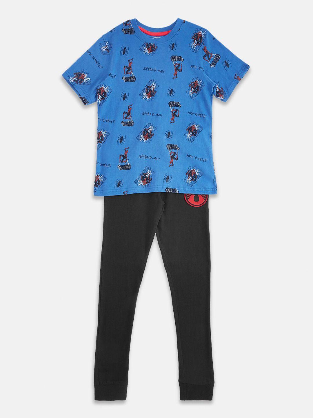 pantaloons junior boys printed pure cotton t-shirt with pyjamas