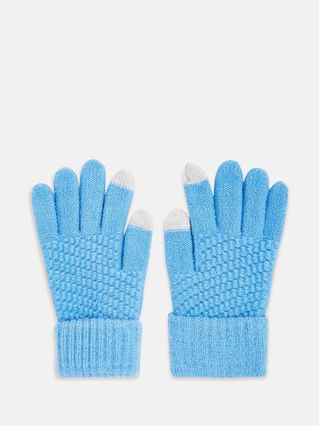 pantaloons junior boys solid acrylic winter hand gloves