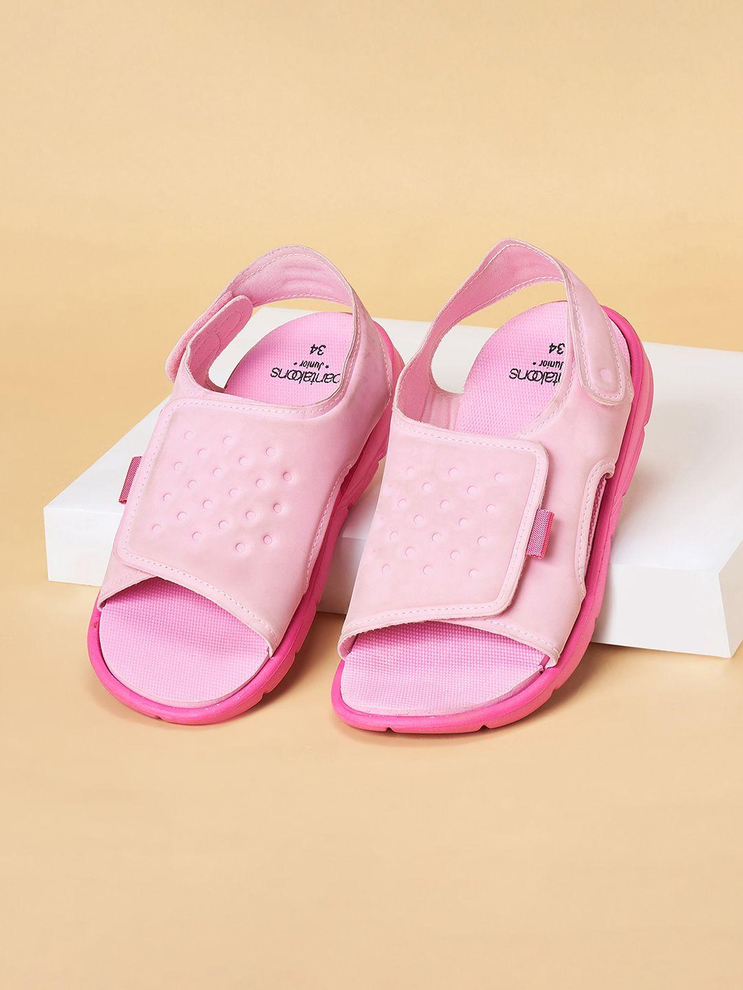 pantaloons junior girls pink open toe flats