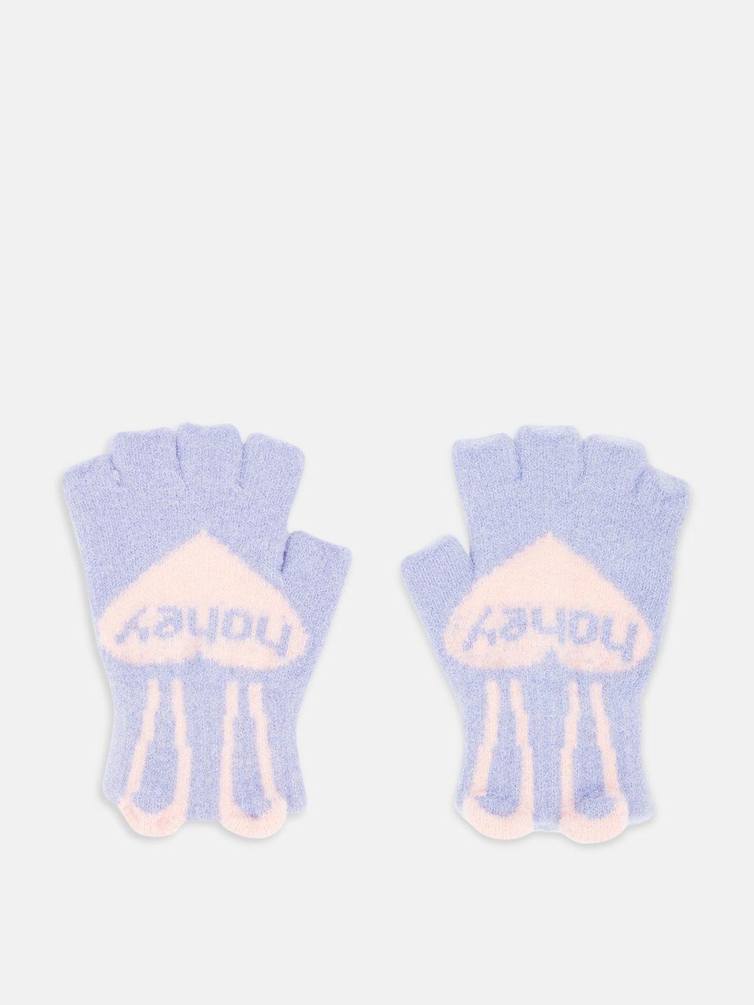 pantaloons junior girls self-design winter gloves