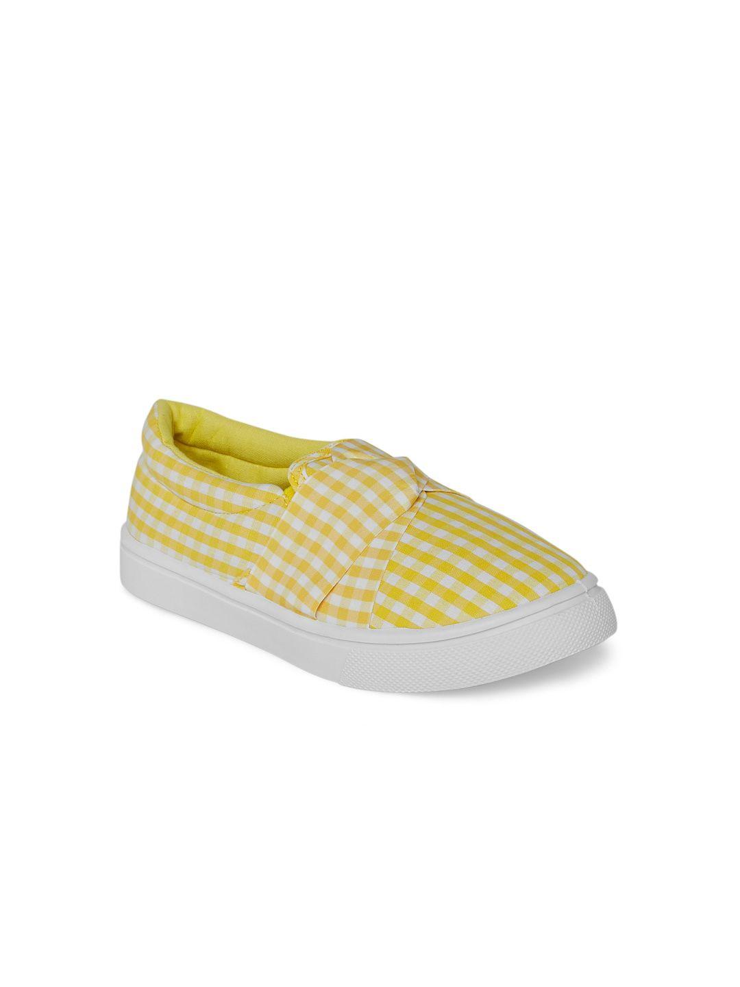 pantaloons junior girls yellow printed slip-on sneakers