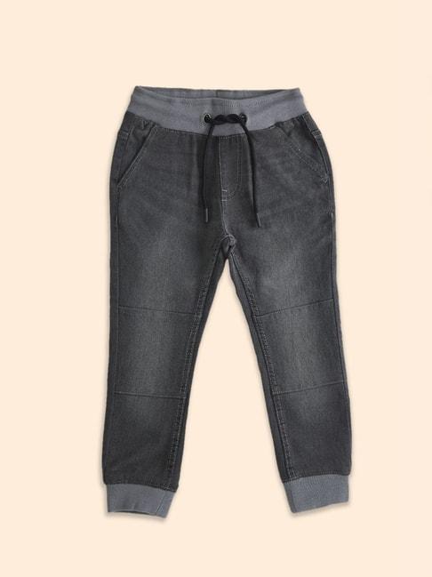 pantaloons junior grey tapered fit jeans