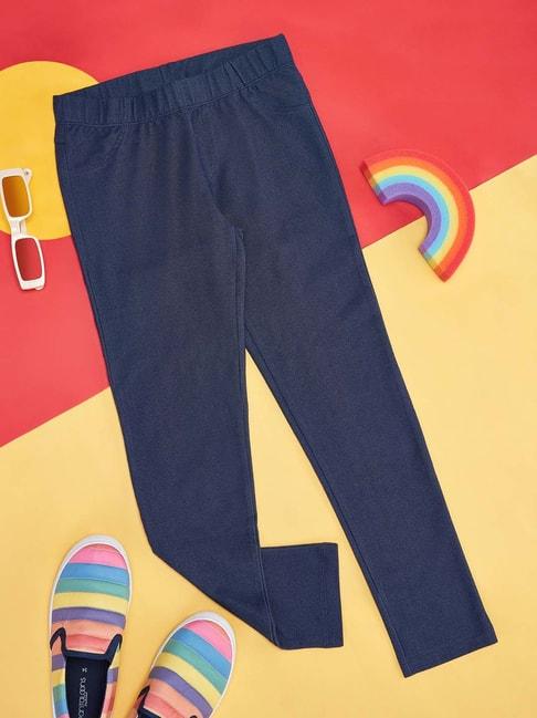 pantaloons junior indigo blue slim straight fit jeggings