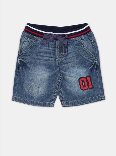 pantaloons-junior-kids-blue-embroidered-shorts