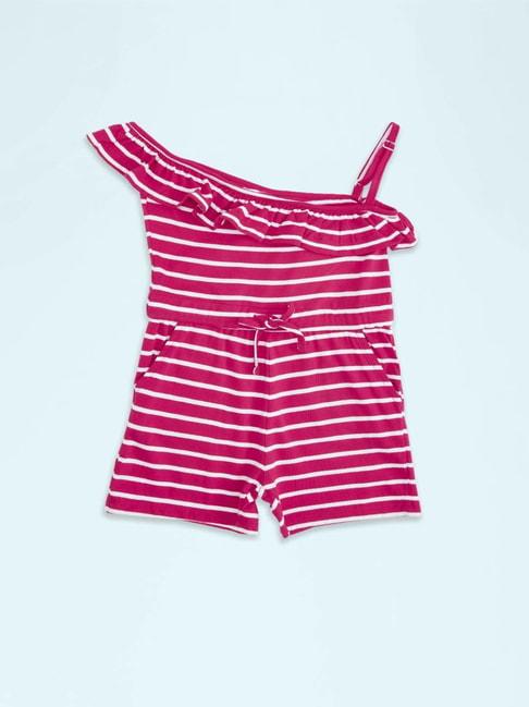 pantaloons-junior-kids-pink-cotton-striped-romper