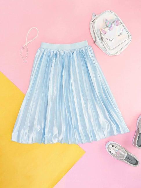 pantaloons-junior-kids-powder-blue-cotton-regular-fit-skirt