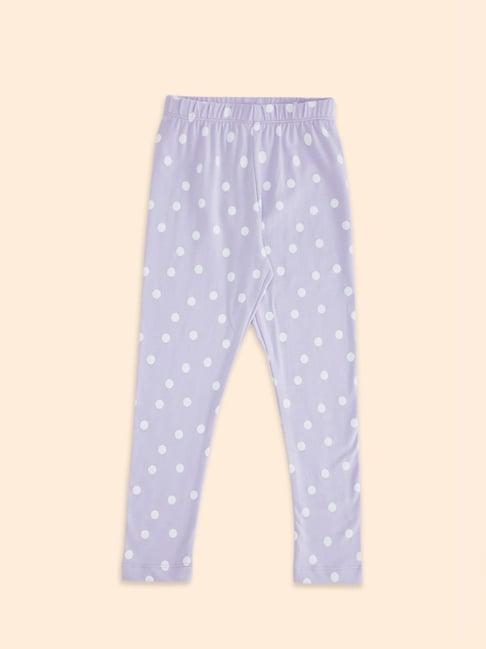 pantaloons junior lilac printed leggings