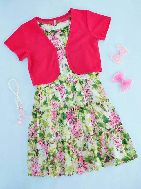 pantaloons junior multicolor cotton floral print dress set