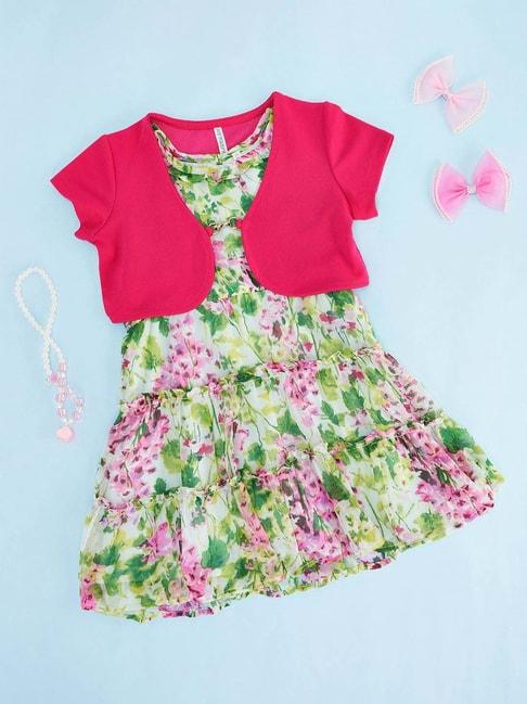 pantaloons-junior-multicolor-cotton-floral-print-dress-set