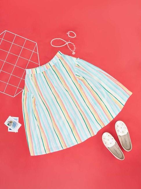 pantaloons junior multicolor cotton striped skirt