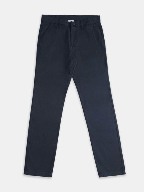 pantaloons junior navy regular fit trousers