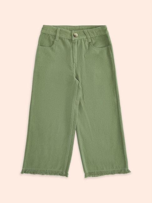 pantaloons junior olive cotton regular fit jeans