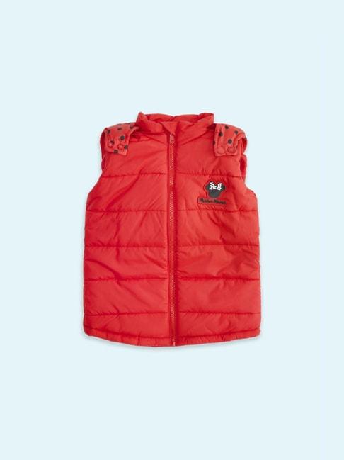 pantaloons junior red regular fit jacket