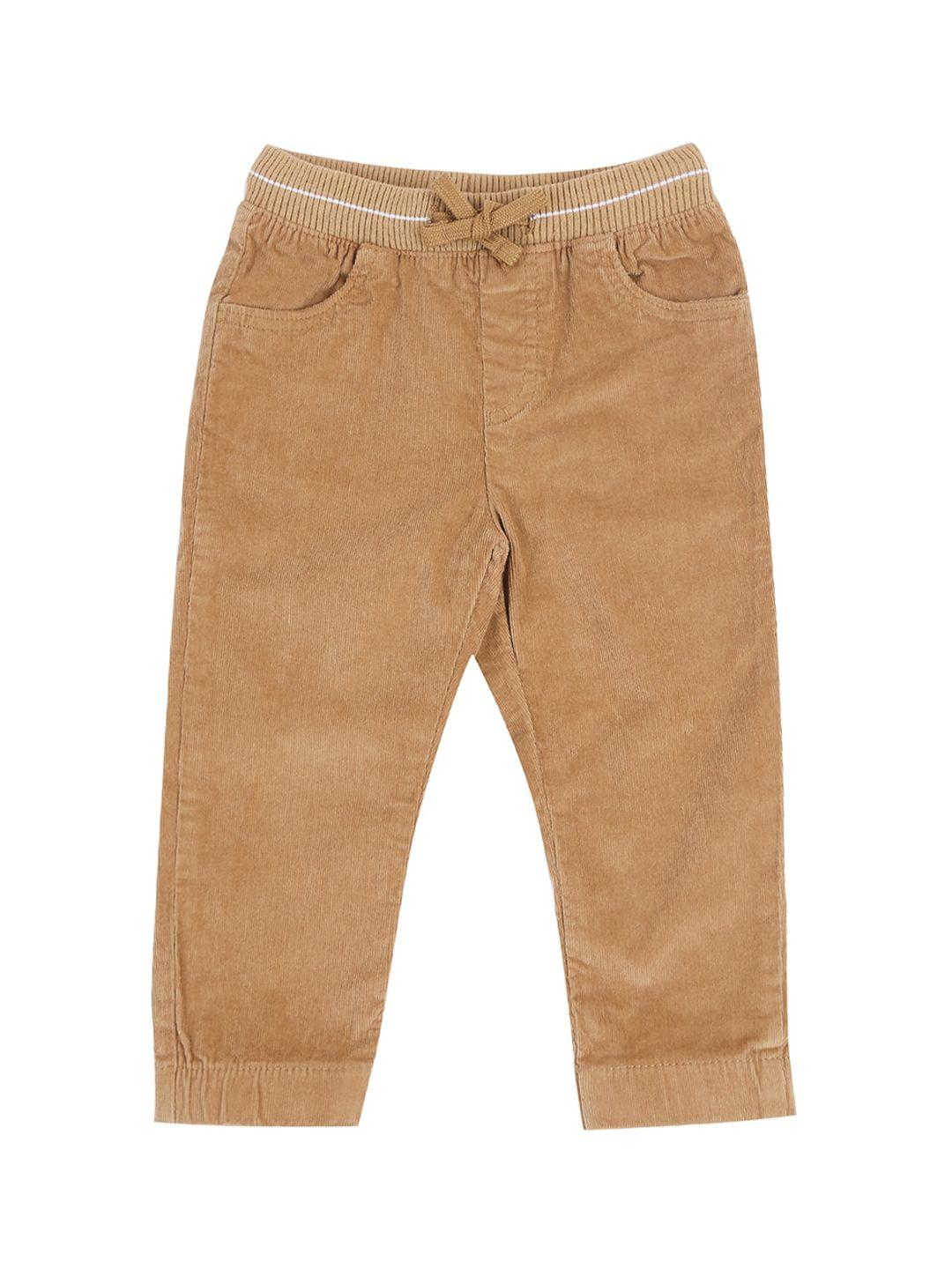 pantaloons baby boys beige regular fit solid regular trousers