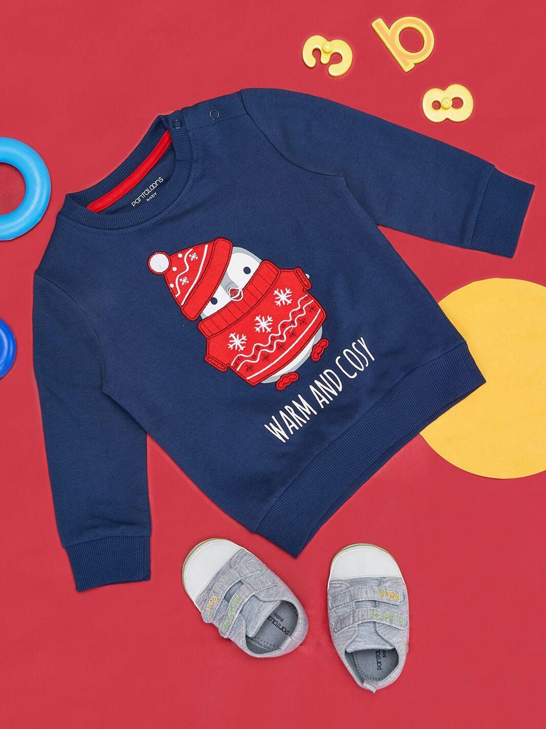 pantaloons baby boys graphic embroidered cotton pullover sweatshirt