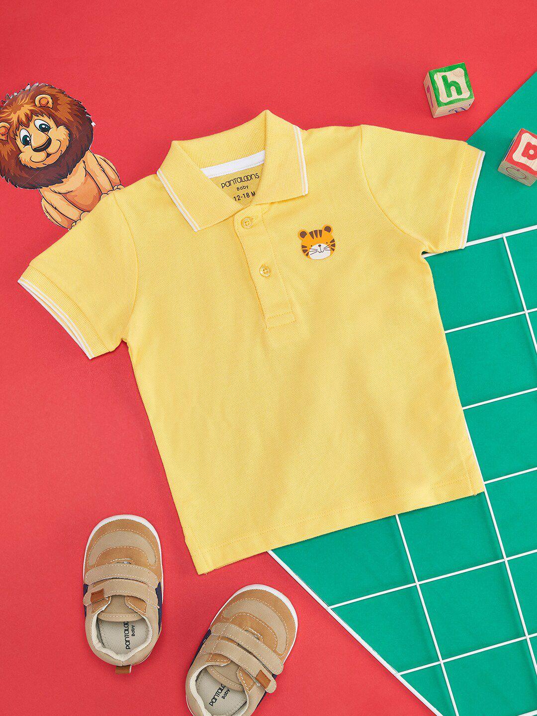 pantaloons baby boys polo collar short sleeves cotton t-shirt